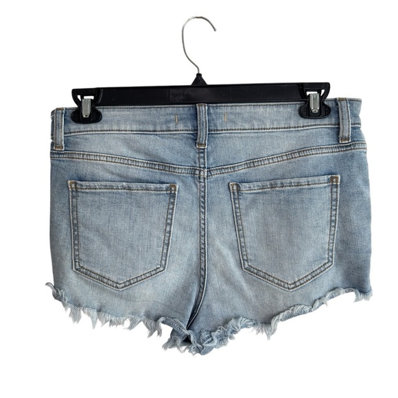 Eunina Jean Shorts Large Stretch Denim Lulu High Rise Distressed Embroider Stars - Picture 14 of 15